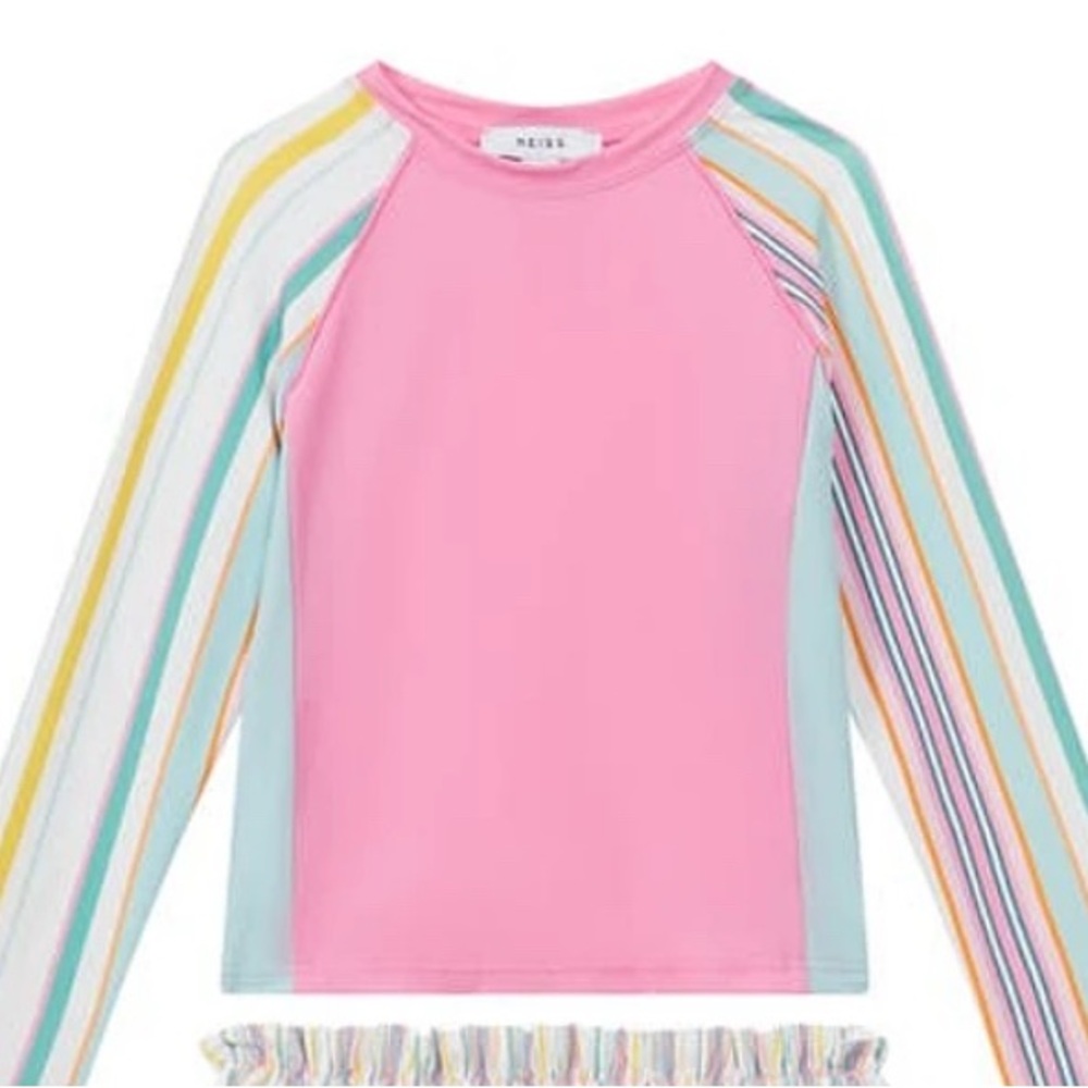 Reiss Amelia Rashguards Swimsuit Pink Size 11-12 Y